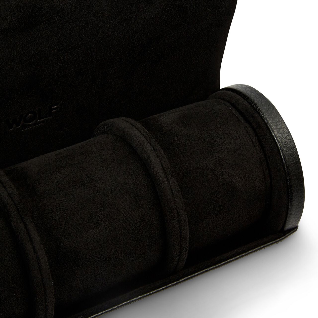 WOLF British Racing Black 3 Piece Watch Roll Close Up image number 5